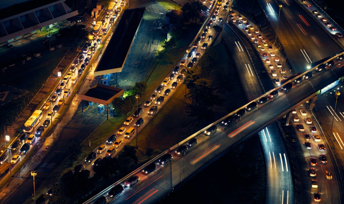 heavy traffic on a busy interstate
