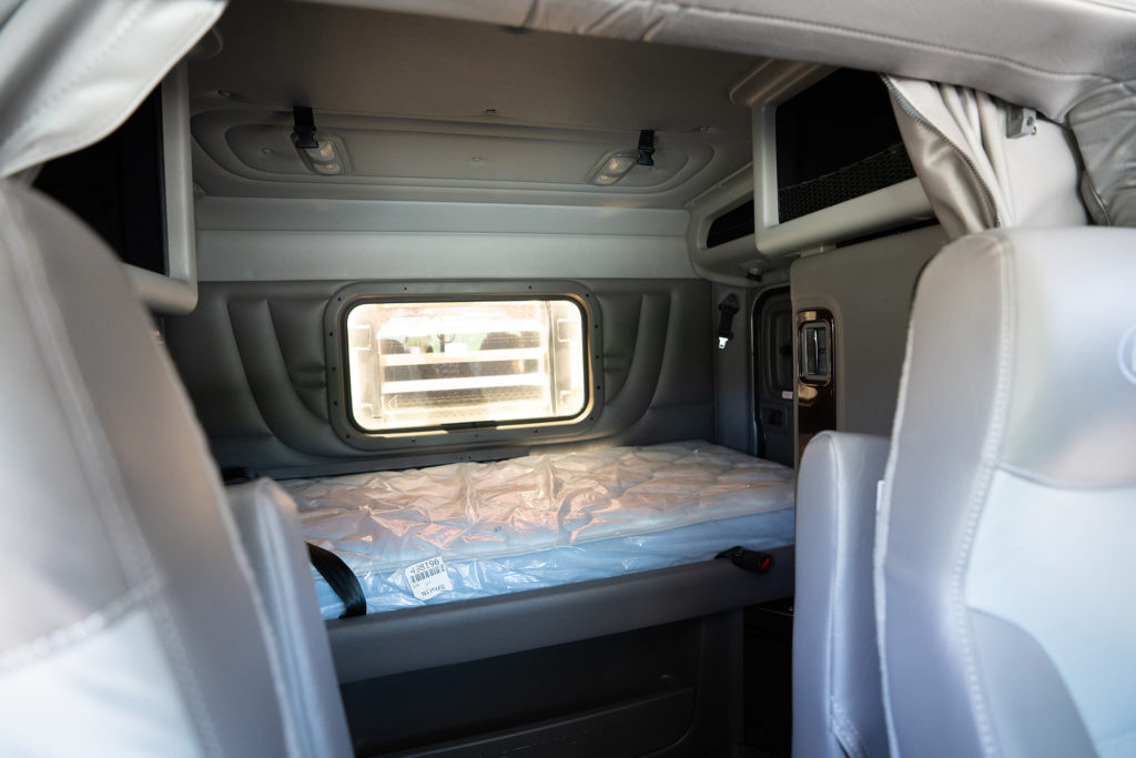 inside of a truck cab specifically a truck owned and operated through Roane Transportation