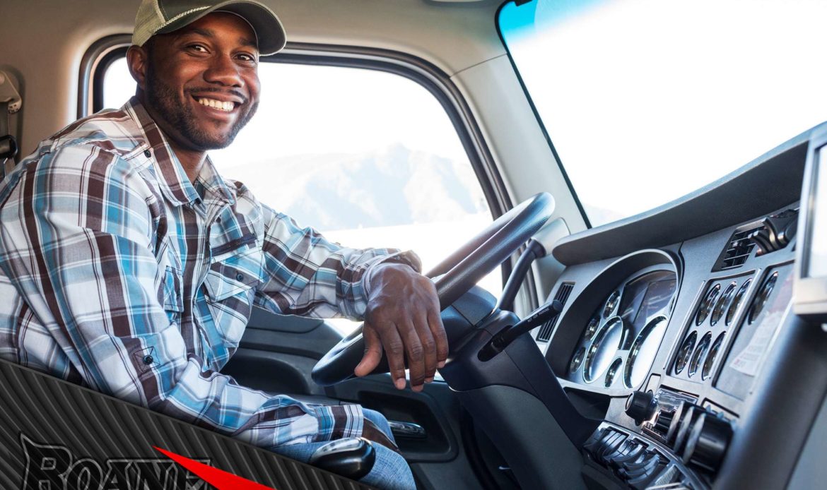 a truck driver sitting in his rig