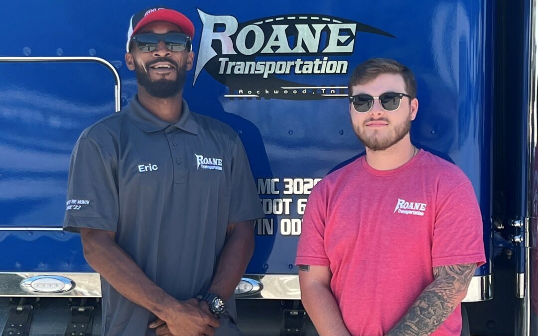 photo of eric fortenberry roane transportation june driver of the month with fellow roane employee